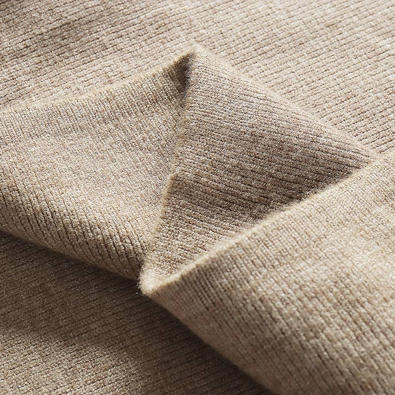 SIMPLE SLIM-FIT WRAP BOTTOM SPLIT KNIT SKIRT