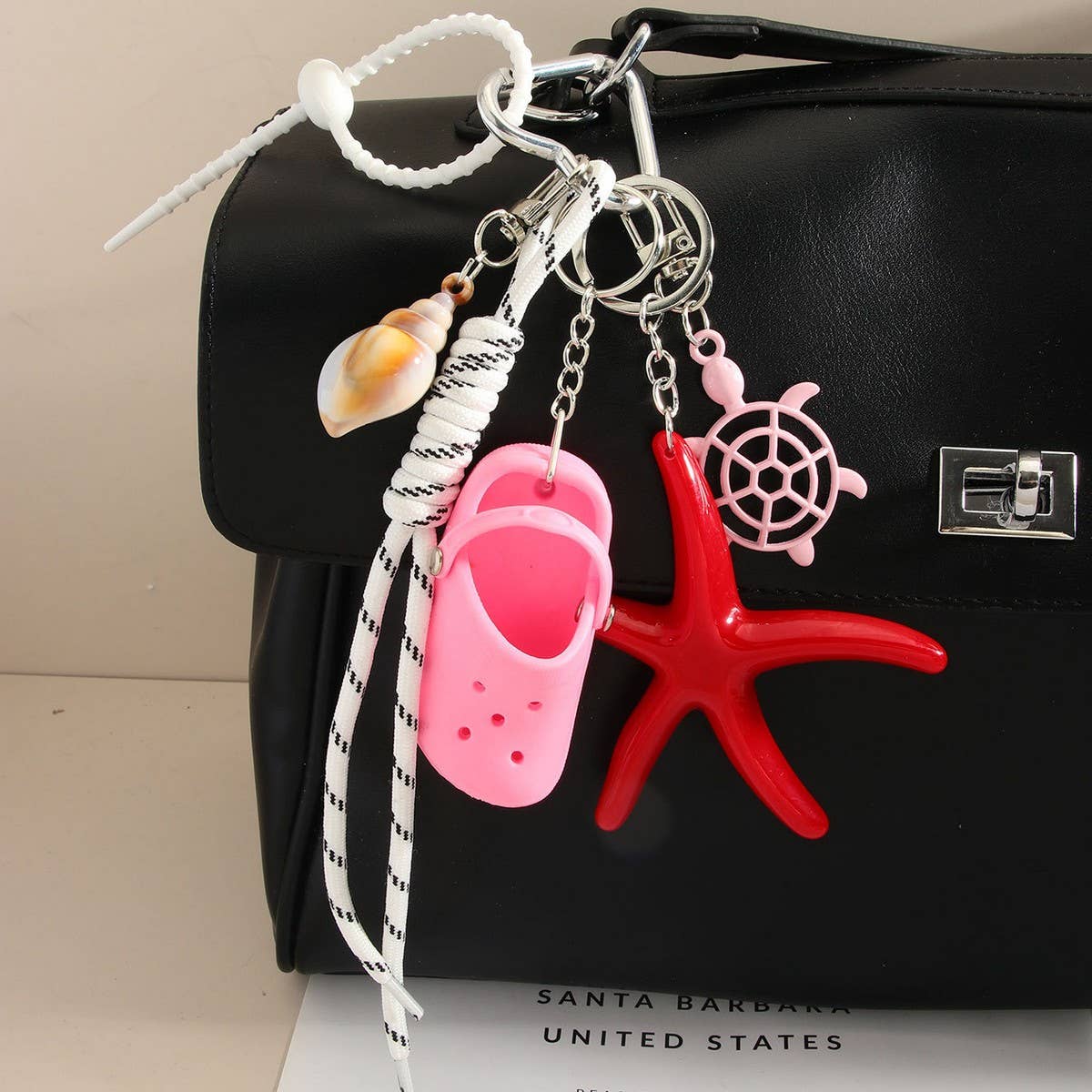 Mini Clog Keychain with Starfish Bag Charm