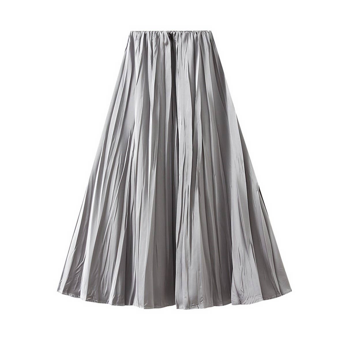 FLOWING PLEATED A-LINE SKIRT WITH WIDE SWING