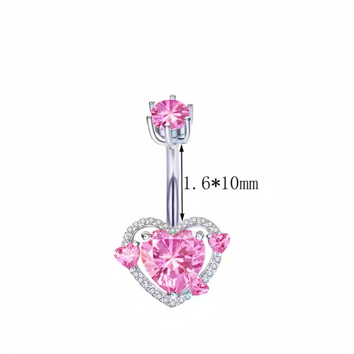 Heart CZ Belly Ring ? Hypoallergenic Bestseller