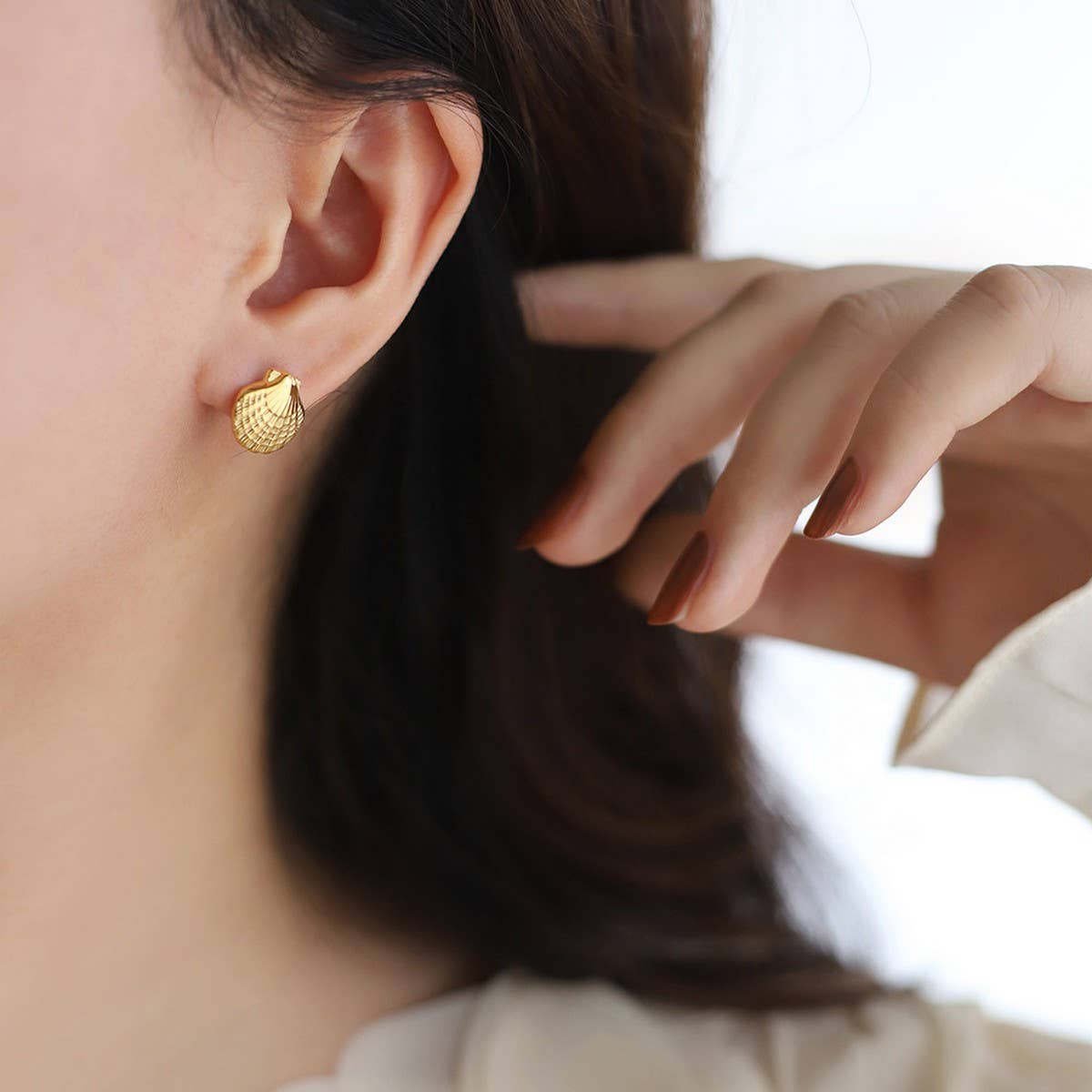 Gold Plated Ocean Star Pearl Asymmetric Earrings