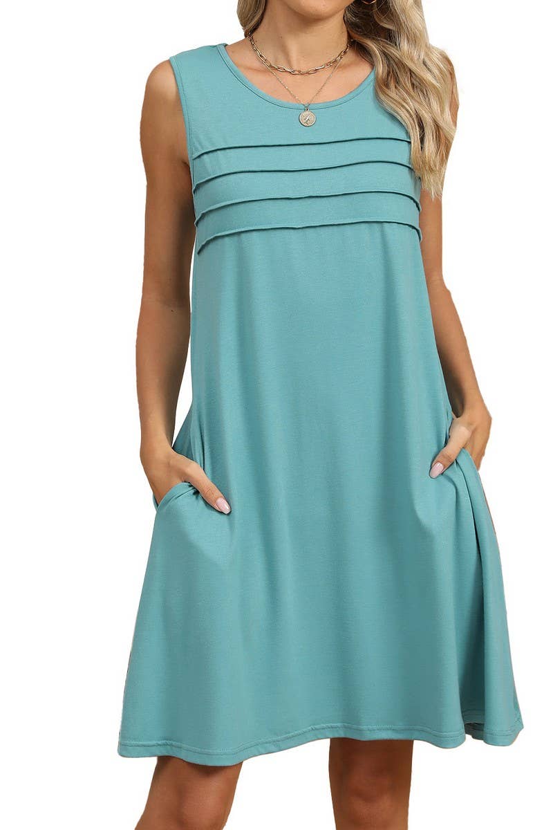 CWDSD7406_SPRING AND SUMMER CASUAL LOOSE POCKET DRESS