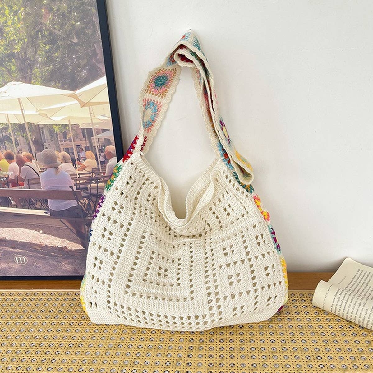 CWAB5055_FASHION KNITTED WOVEN BAG SHOULDER BAG