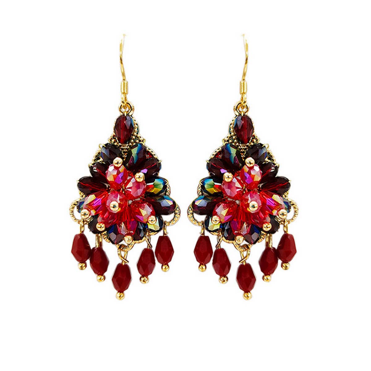 VINTAGE TASSEL HANDMADE VINTAGE BEADED EARRINGS