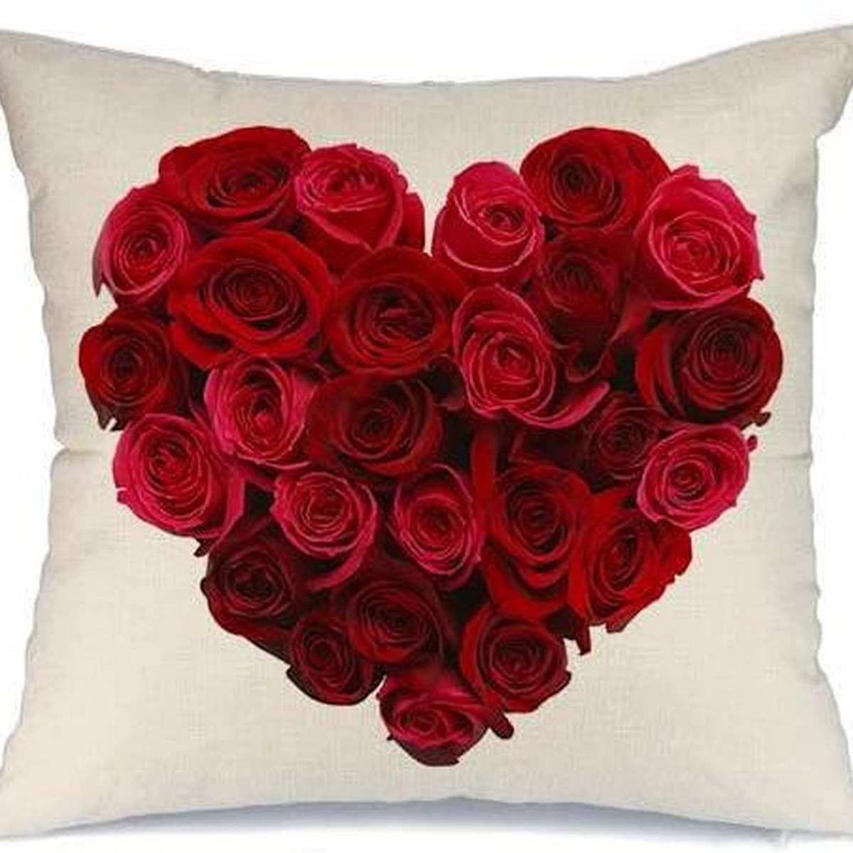 HOME PRINTED RED LOVE PILLOW COVER