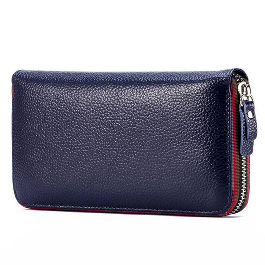 TOP LAYER COWHIDE CASUAL LONG LEATHER WALLET_CWAB3751
