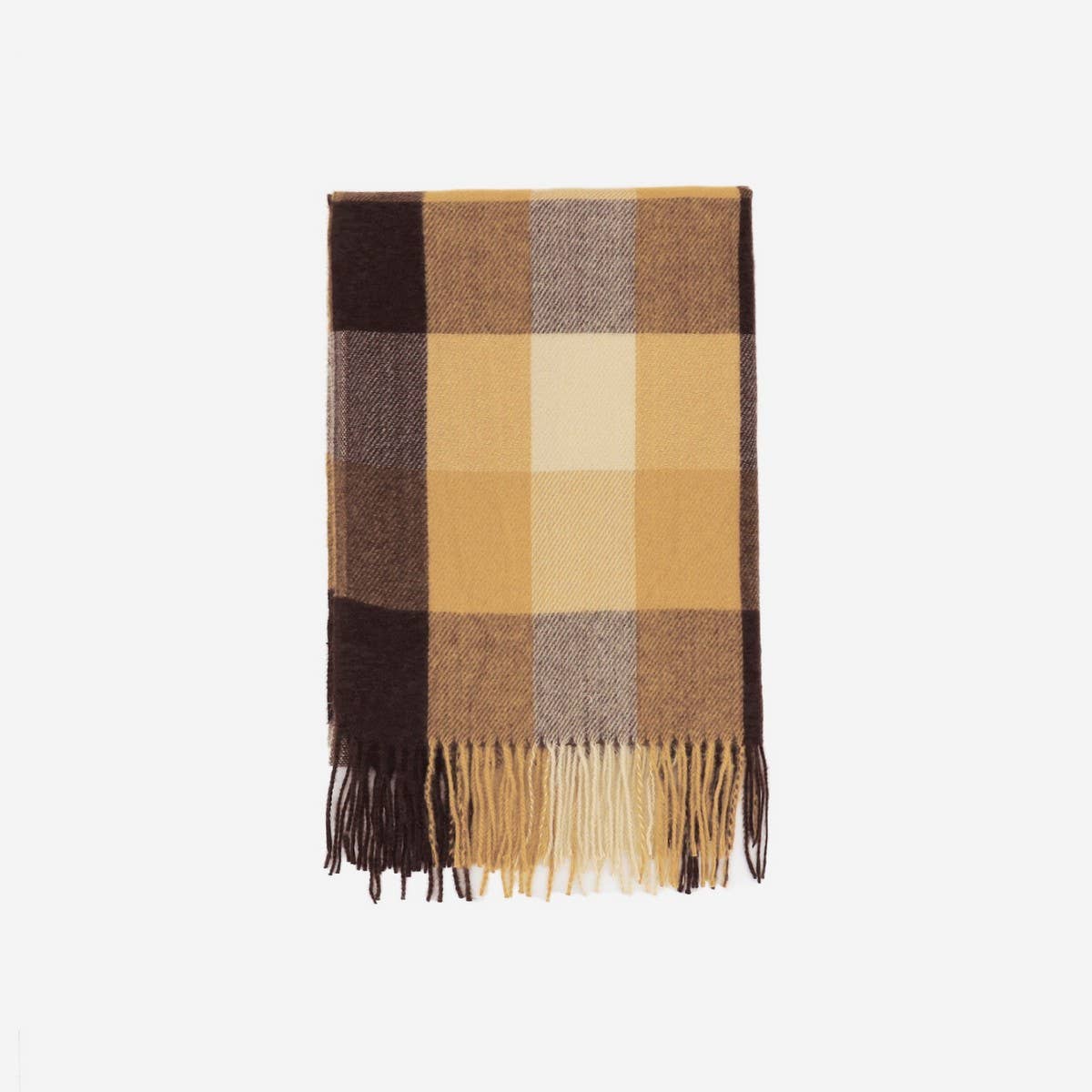 Faux Cashmere Plaid Scarf with Tassels for Men