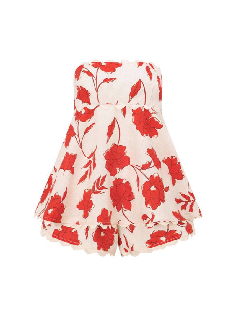 Fashion wrap top three-quarter trouser suit