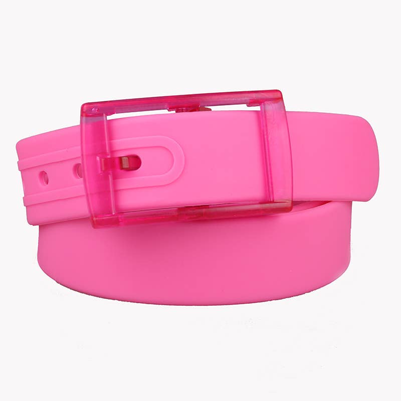 Plastic buckle candy color no metal belt