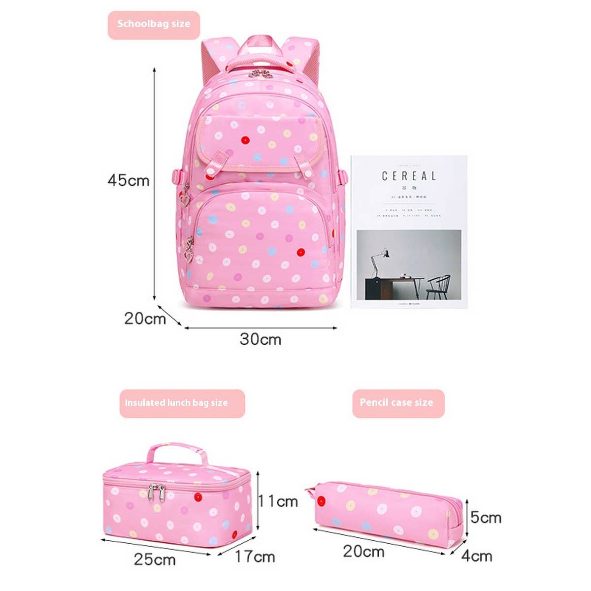 Backpacks for School, Polka Dot Kids Backpack_CWAB5476