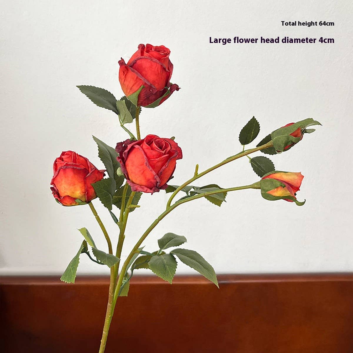 Vintage 5-Head Angora Rose with Burnt Edges