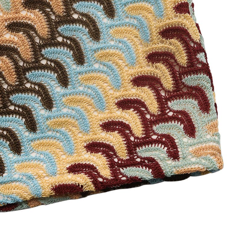 Vacation style striped single-shoulder dress