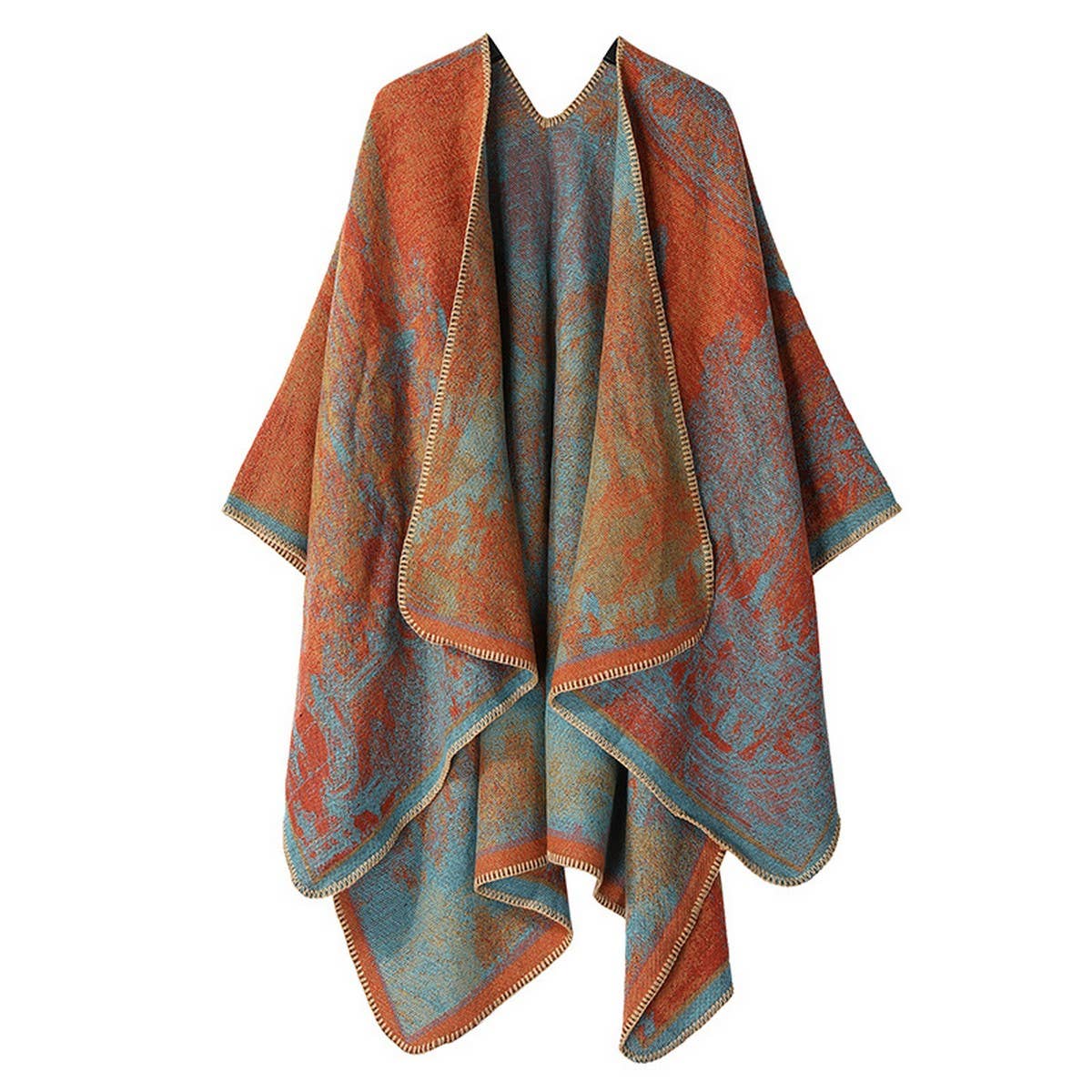 CAPE DARK DOUBLE-SIDED WARM OUTER WEAR THICK SHAWL_CWASC2126