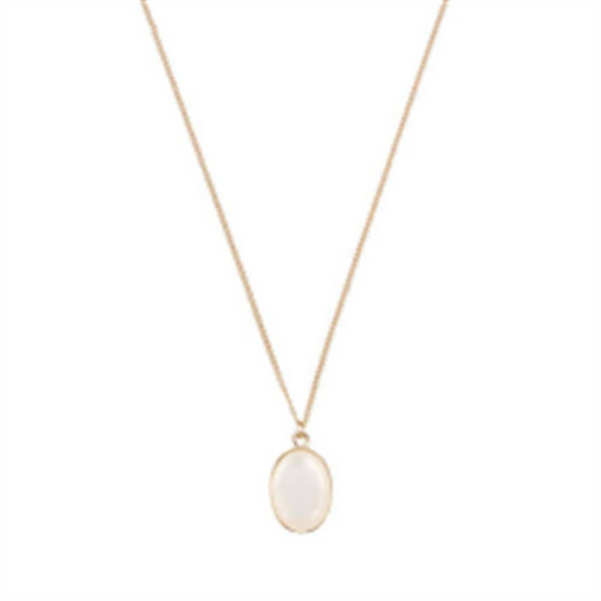 FASHION SIMPLE OVAL PENDANT NECKLACE_CWAJE1998