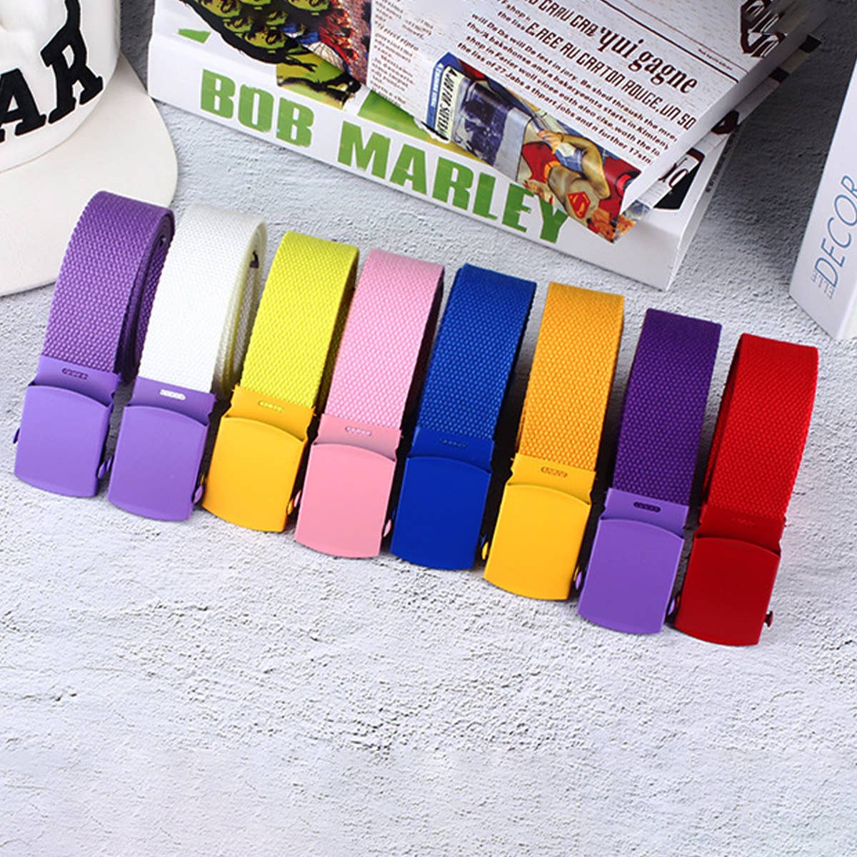 Cwabe0952_New Solid Color Versatile Spray Paint Buckle Belt