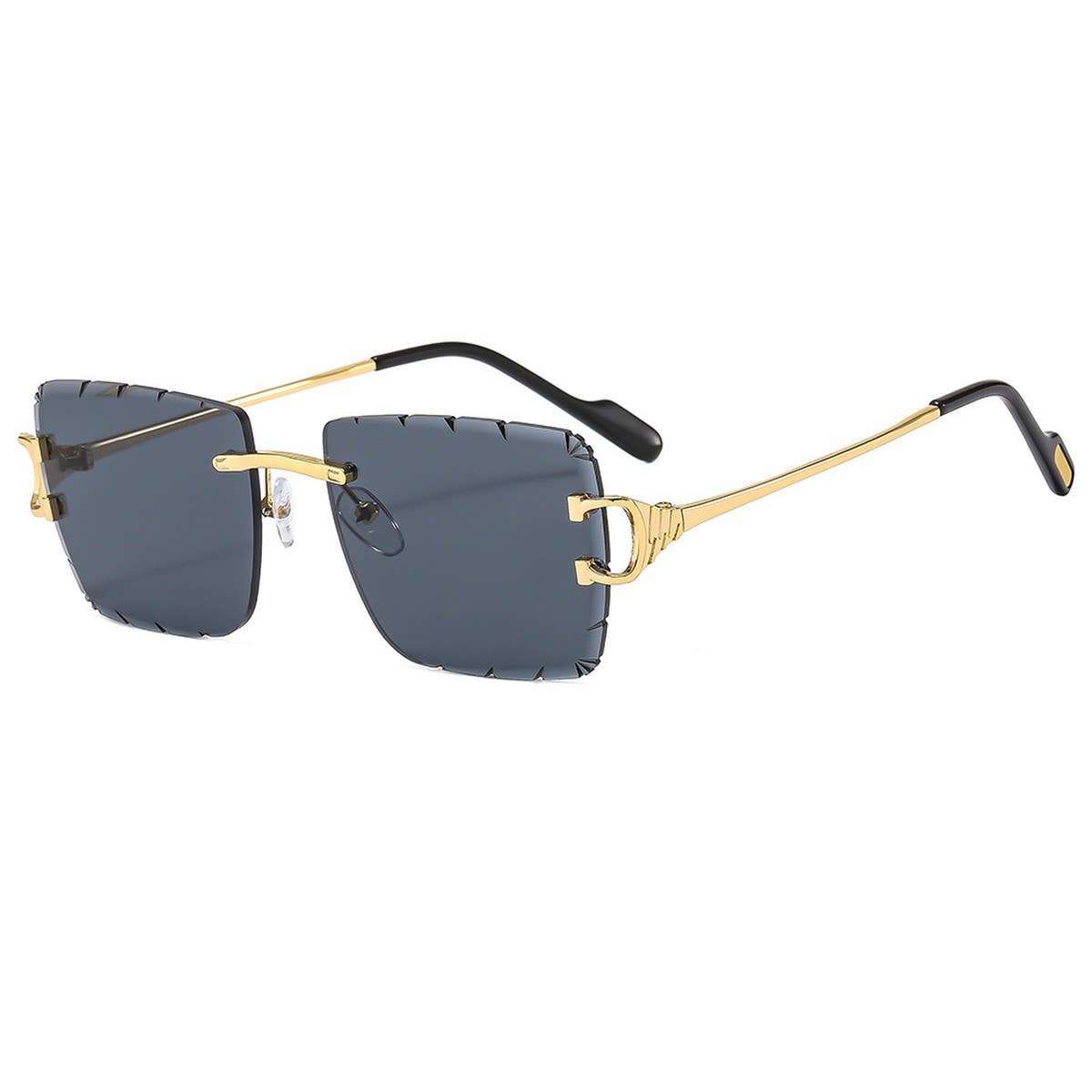 Rimless Cut Edge Ocean Lens Sunglasses Unisex