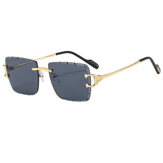 Rimless Cut Edge Ocean Lens Sunglasses Unisex