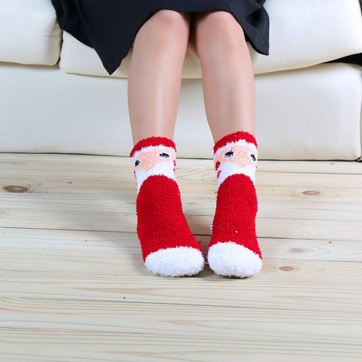 CHRISTMAS TREE THICKENED BOW CHRISTMAS SOCKS