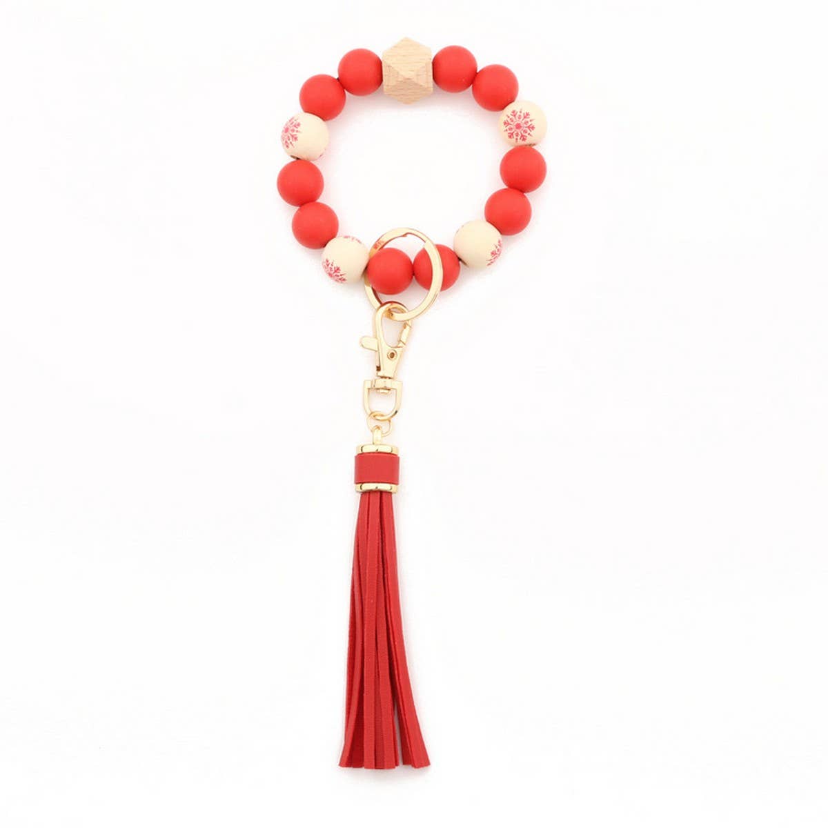 Silicone & Wood Bead Bracelet Gift for Women