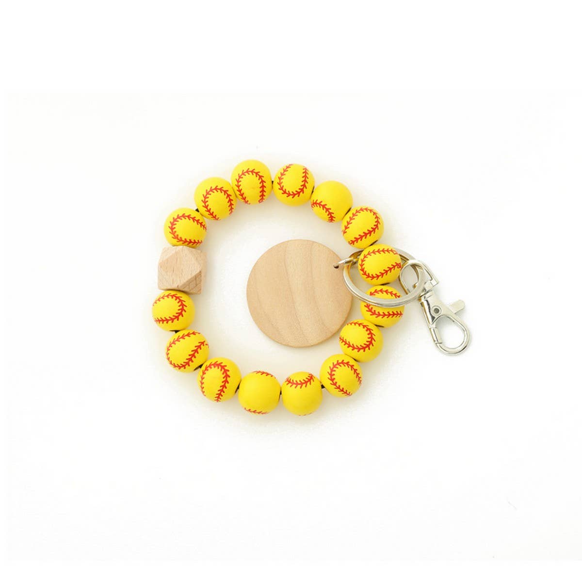Sports Charm Wooden Beads Keychain_CWAB5102