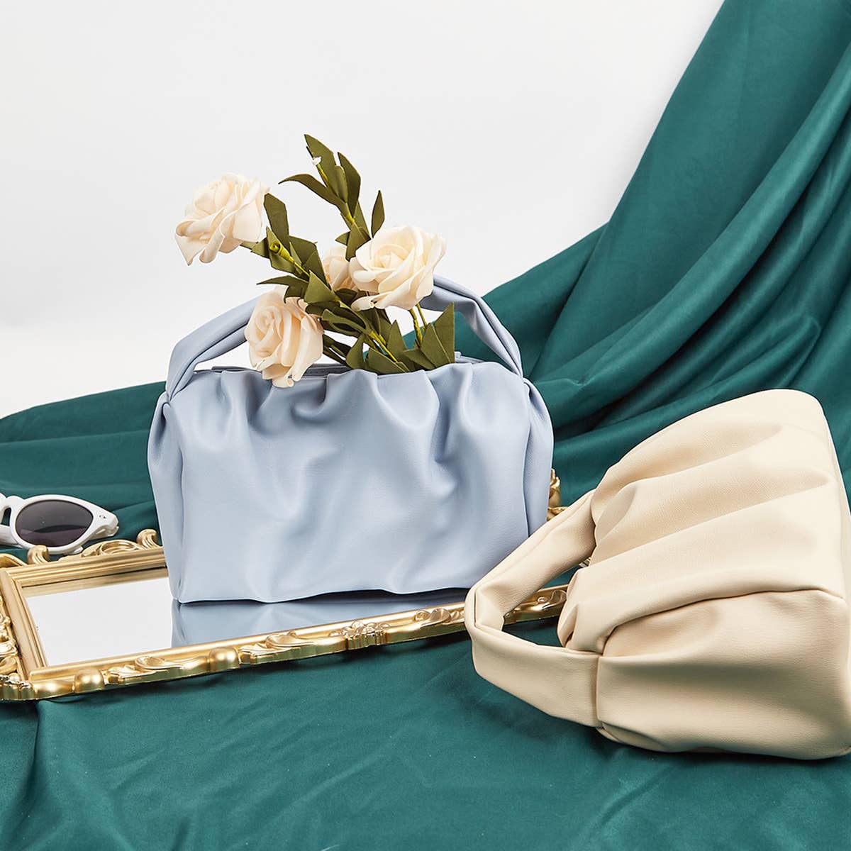 SIMPLE SOLID COLOR COSMETIC BAG HANDBAG_CWAB1832