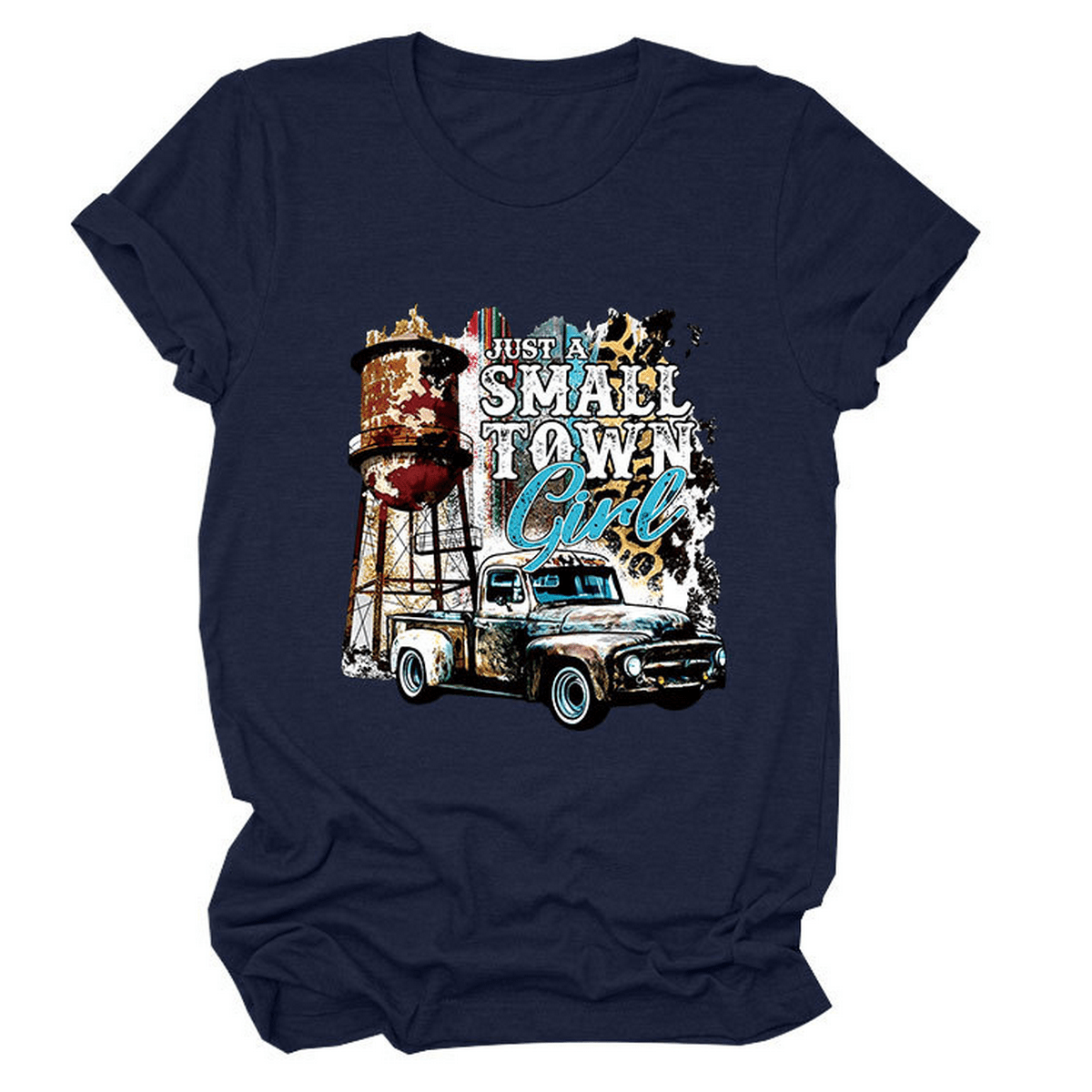 Just a Small Town Girl Print T-Shirt ??Loose Fit_CWTTS1525