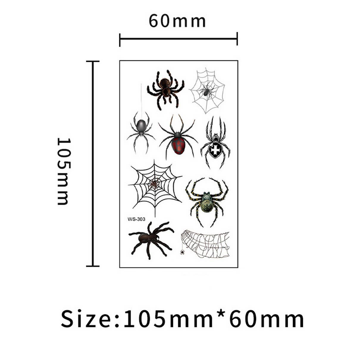 Waterproof 3D Spider & Web Tattoos for Halloween