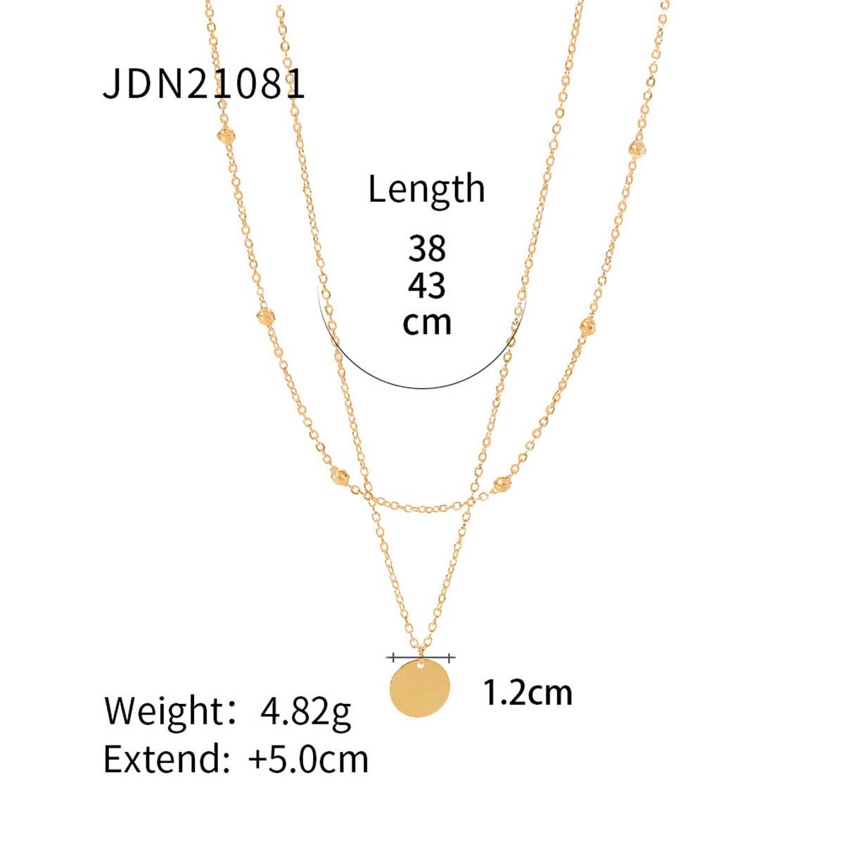 MULTILAYER GOLD PLATE STAINLESS STEEL NECKLACE