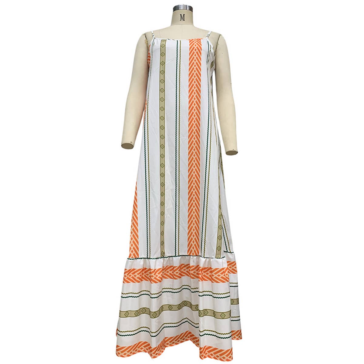 Striped holiday dress with straps