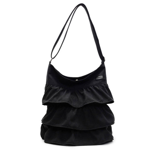 Lotus leaf pleats large-capacity crossbody bag