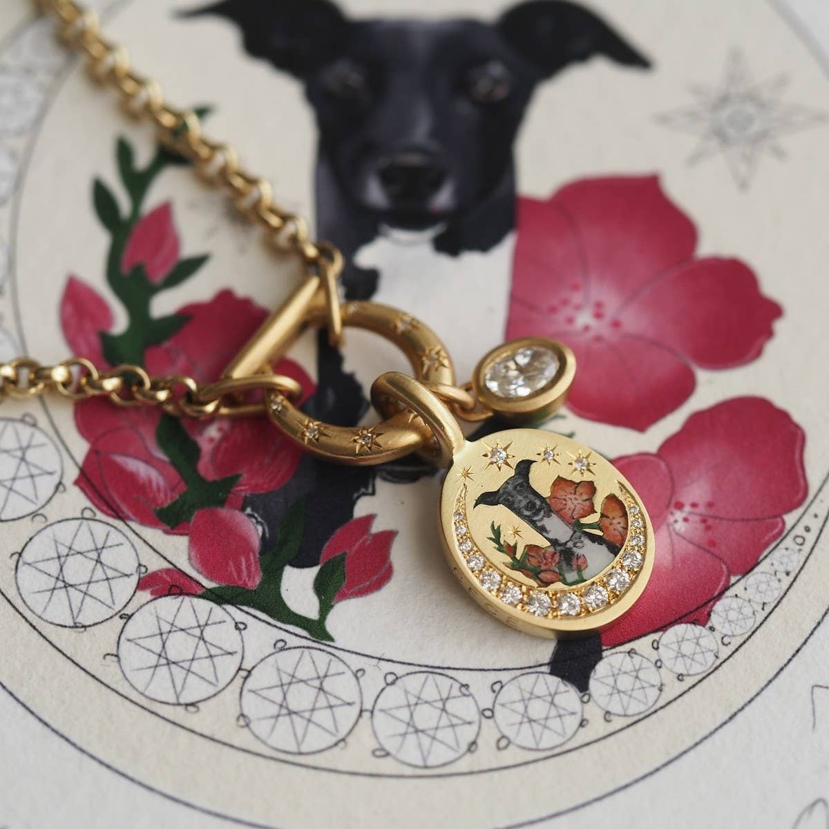 New Dog Stainless Steel Painted Necklace