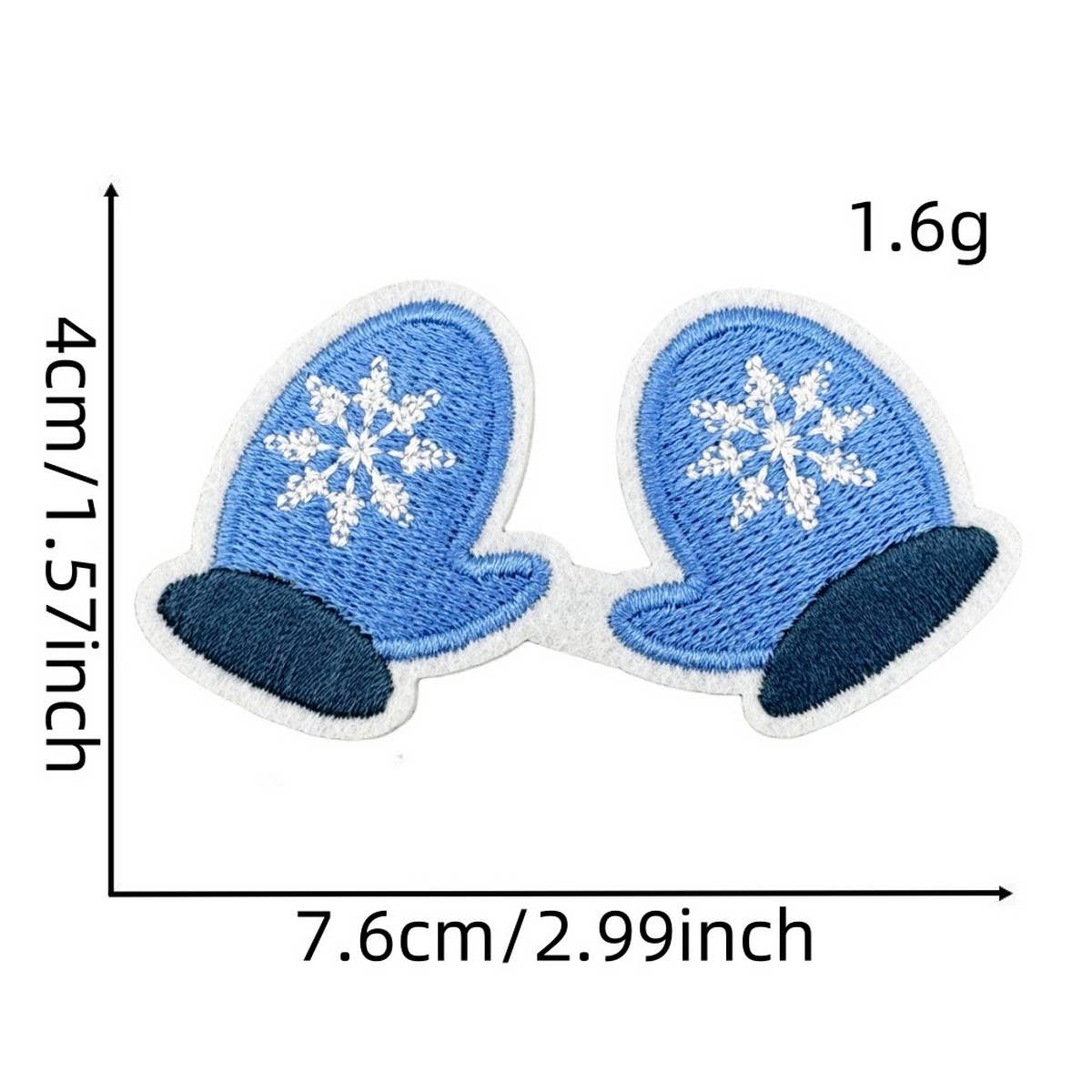 WINTER BLUE CHRISTMAS GRAFFITI EMBROIDERED PATCH