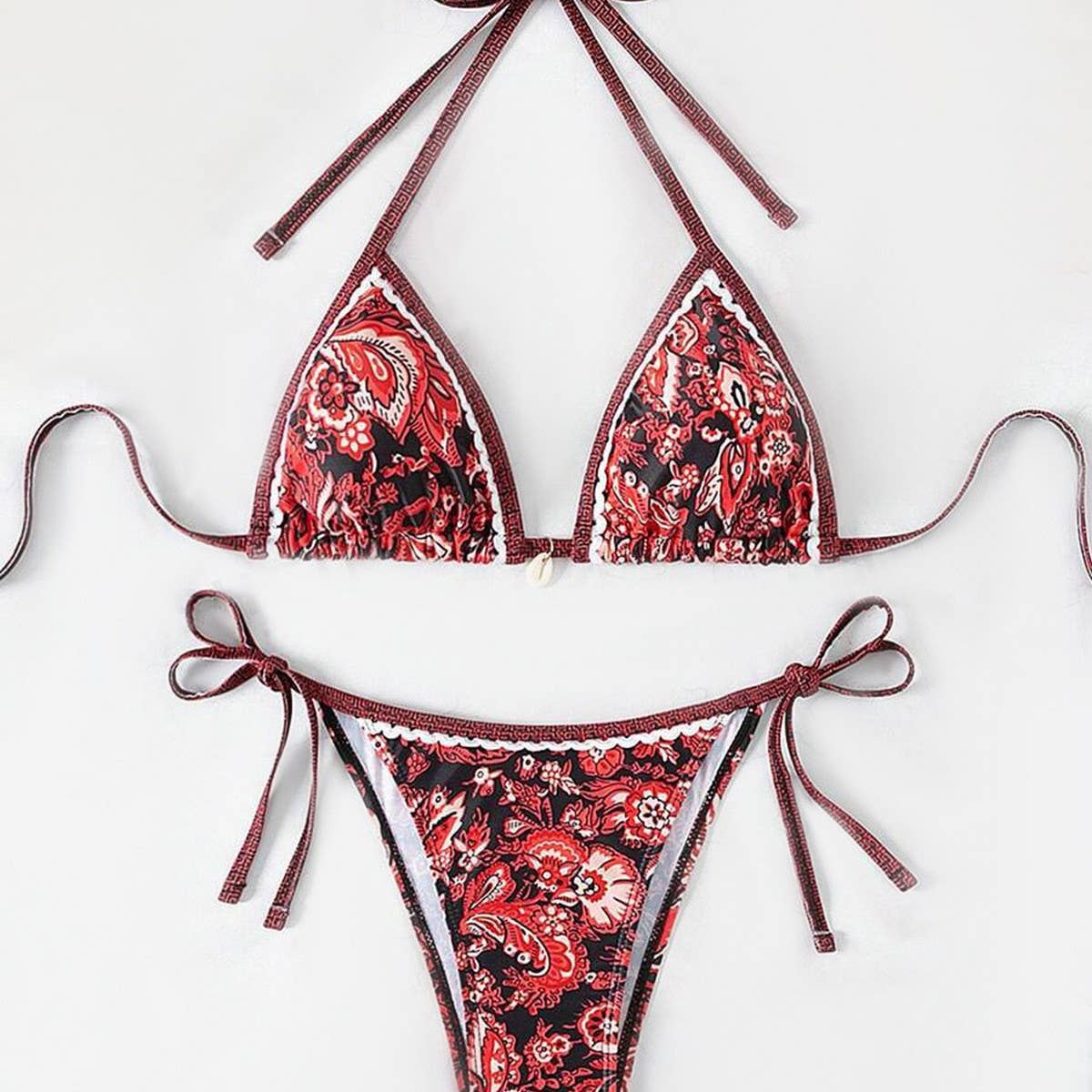 PAISLEY PRINT BIKINI SET - TIE SIDE SWIMSUIT_CWMW0918