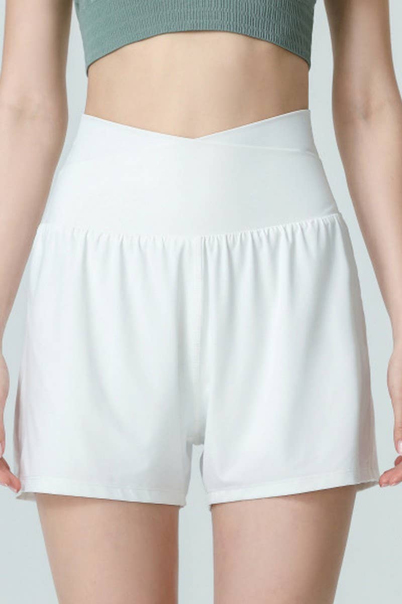 CWBSP0465_FAKE TWO-PIECE CASUAL ANTI-EXPOSURE YOGA PANTS