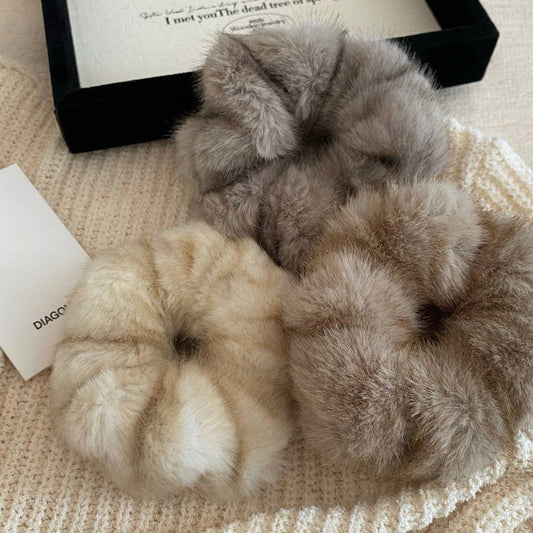 FAUX MINK PLUSH HAIRBAND HAIR ACCESSORIES