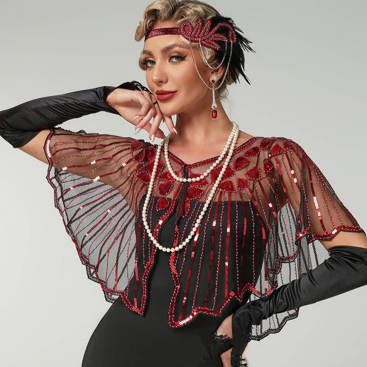 Lace Sequin Shawl ? Evening Party Dress Cover