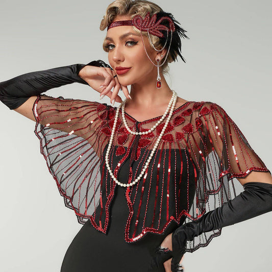 Lace Sequin Shawl ? Evening Party Dress Cover