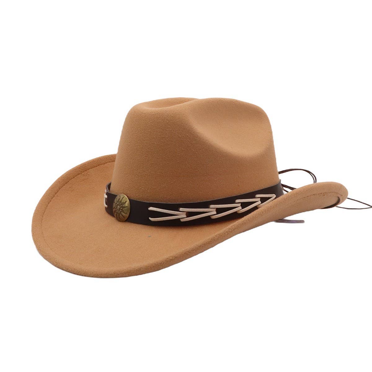 Couples Wool Fedora Hat Cowboy Jazz Style_CWAH04383