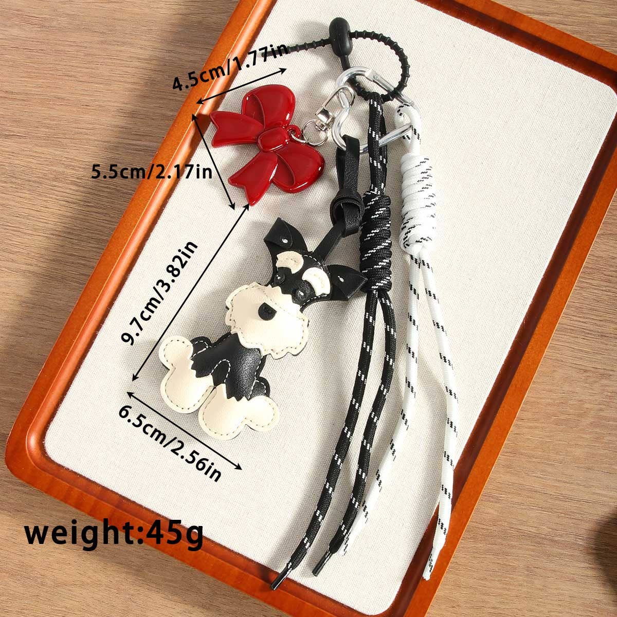 Elegant Dog Bow Charm with Braided Strap