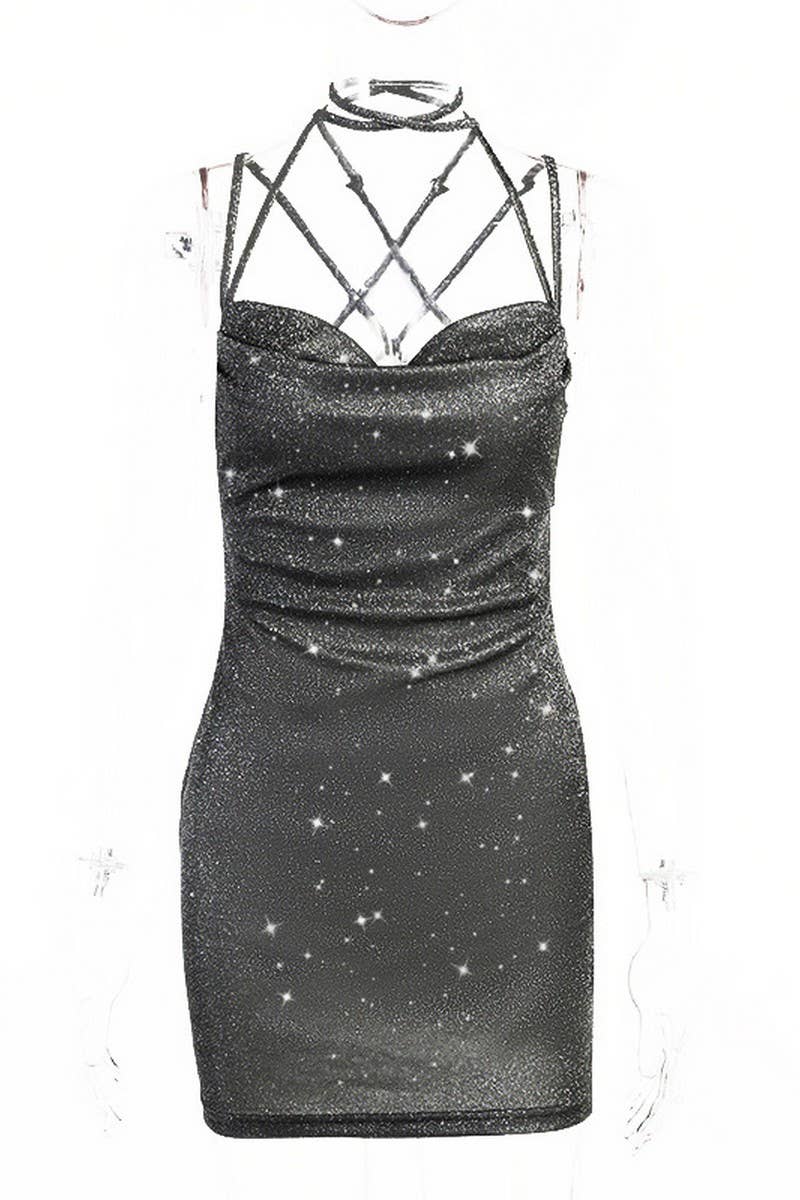 CWDSD6708_SEQUINED KNITTED OPEN BACK SLIP DRESS