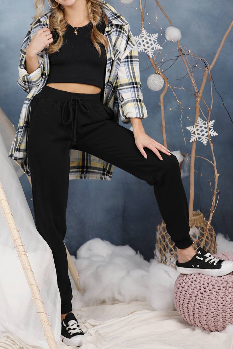 CWBLP264_CASUAL ELASTIC WAIST JOGGERS PANTS WITH POCKETS