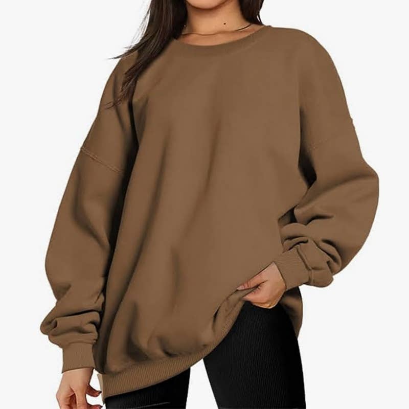 Basic solid-color long-sleeved pullover hoodie