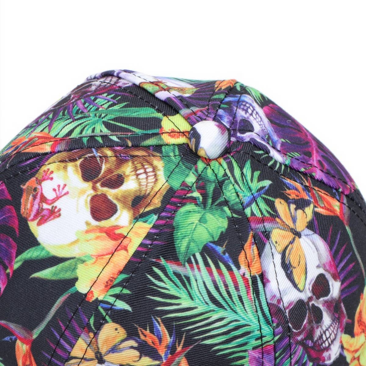 Skull Leaf Print Graffiti Baseball Cap - Sun Hat CWAH1549