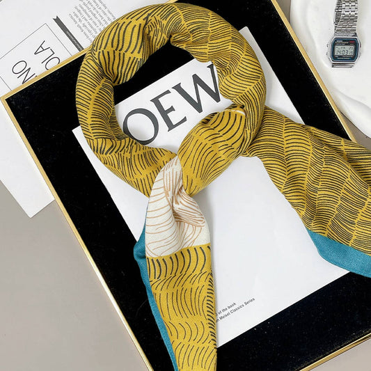 Velvet Wool Scarf ? Elegant Floral Pattern Wrap