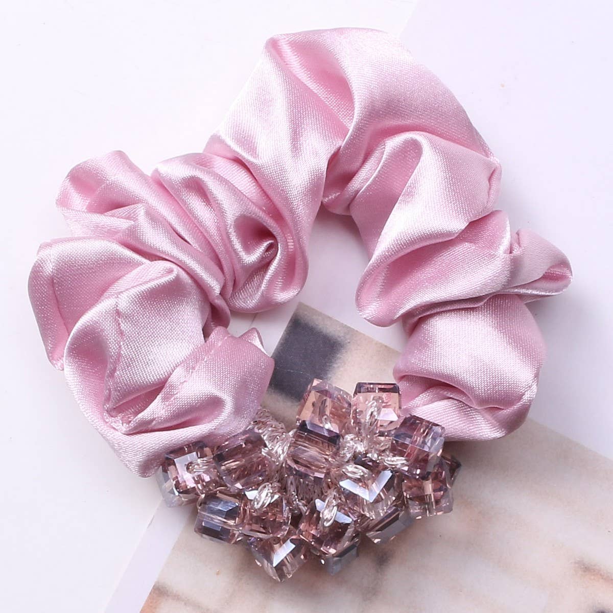 Elegant Crystal Scrunchie Fashion Hair Tie