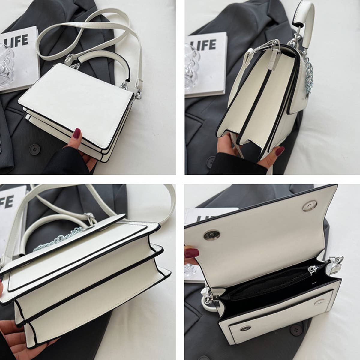 WOMEN CHAIN SHOULDER CROSSBODY SMALL SQUARE BAG_CWAB1548