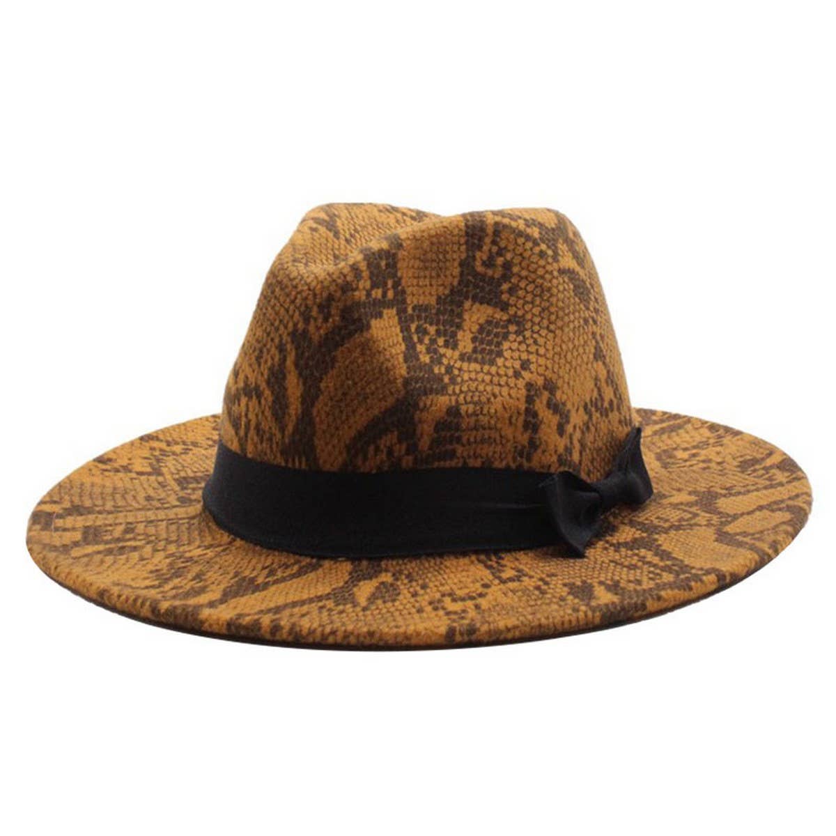 TWEED HAT SNAKE PATTERN HAT FLAT BRIM HAT JAZZ HAT_CWAH2590