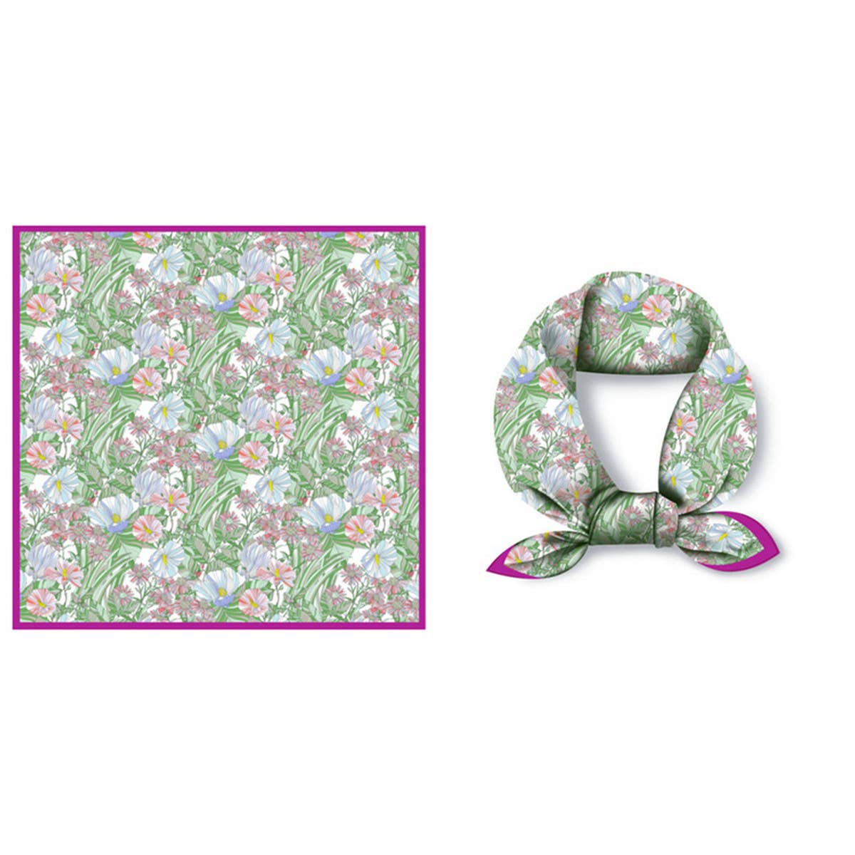 Boho Tree Print Silk Scarf - Luxurious Neck Wrap_CWASC0644