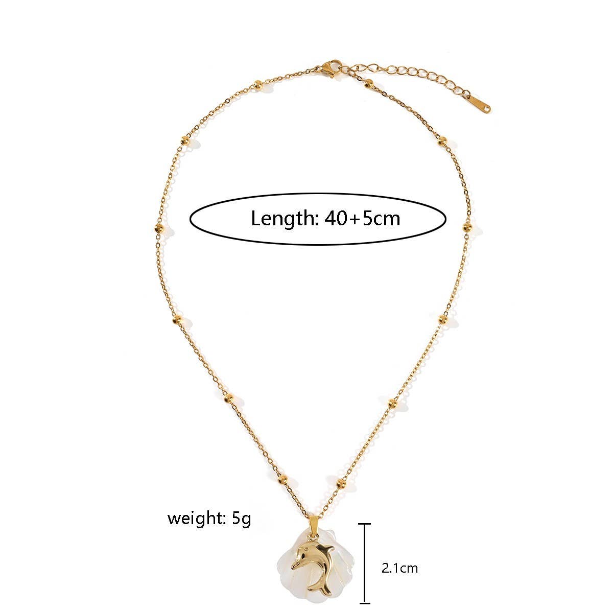 Summer Beach Steel Shell & Starfish Necklace_CWMM8862