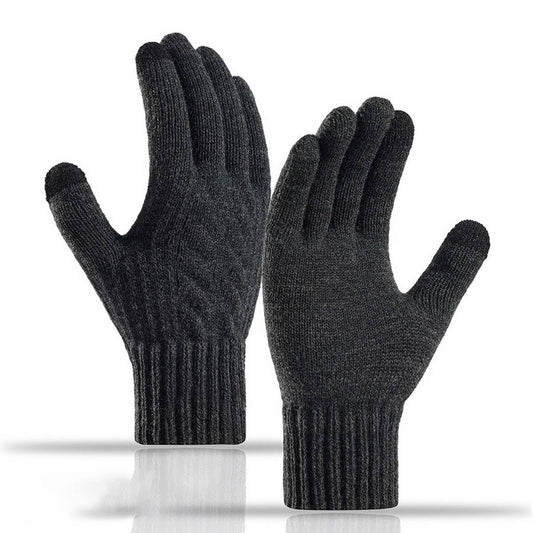 CWAG00580_UNISEX PLUS SIZE WINTER KNIT TOUCHSCREEN GLOVES